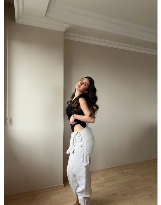 Halter Yaka Siyah Bodysuit