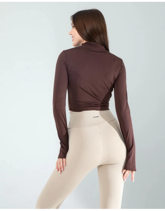 Kahve Renkli Parmak Geçmeli Spor Body