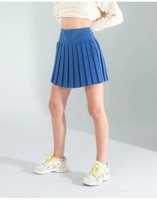 Lacivert Pilseli Etek