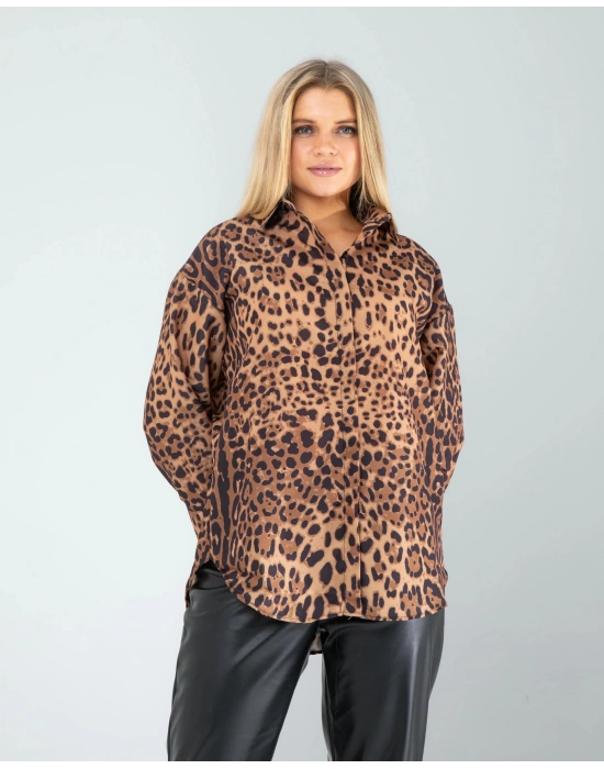 Leopar Desen Gömlek