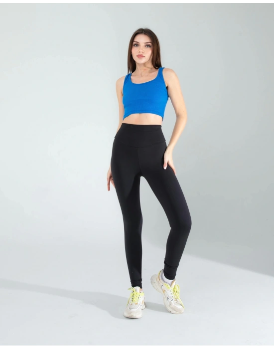 Mavi Kalın Askılı Fitilli Crop