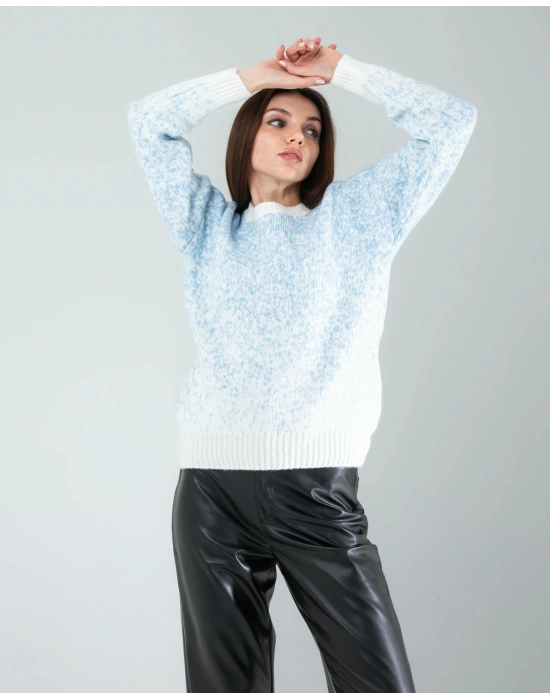 Mavi Kar Tanesi Triko Kazak