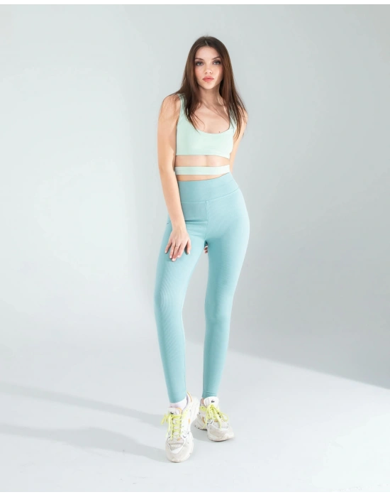 Mint Fitilli Push Up Toparlayıcı Spor Tayt