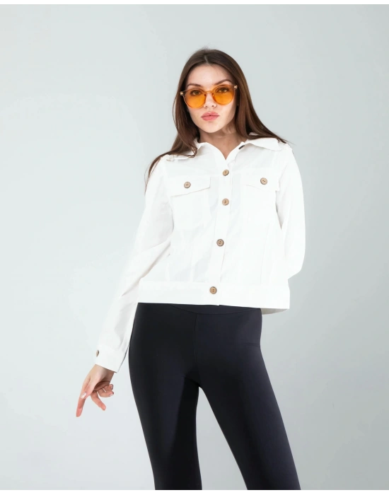 Nakışlı Etnik Desen Denim Ceket