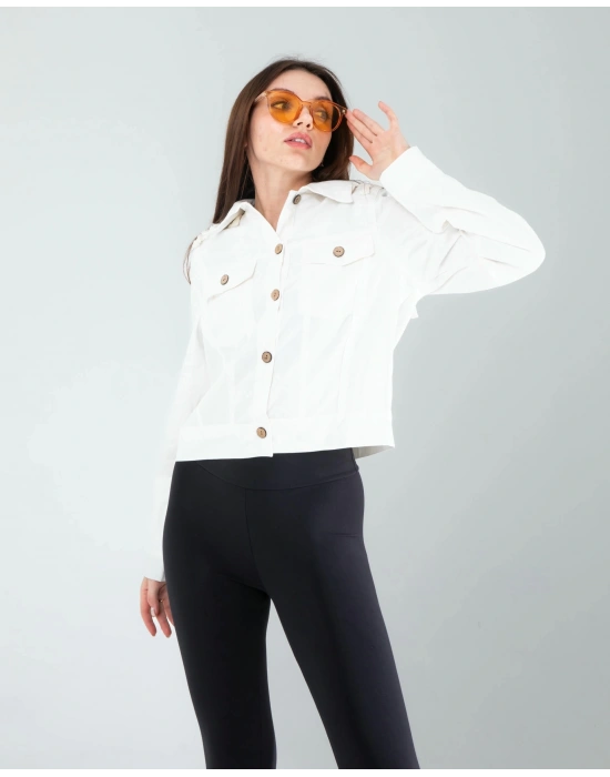 Nakışlı Etnik Desen Denim Ceket