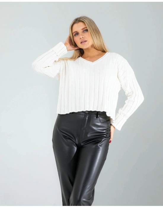 Portakal Desen Triko Kazak