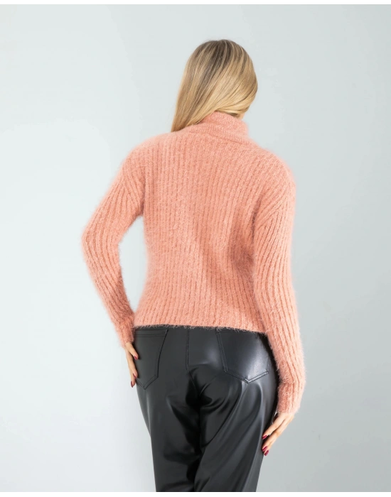 Pudra Fermuarlı Sakal Triko