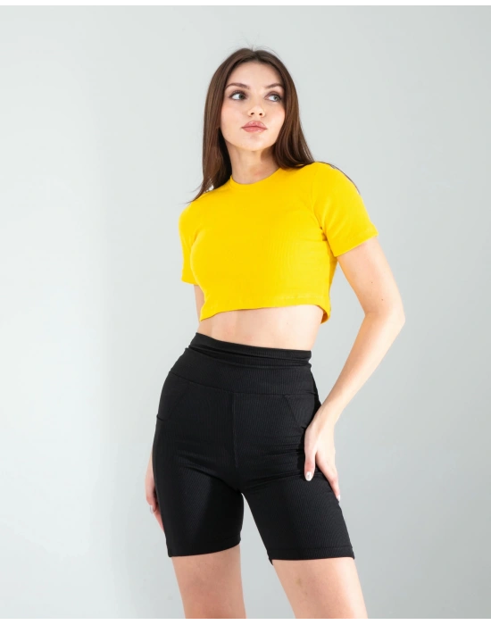 Sarı Fitilli Kaşkorse Mini Bluz