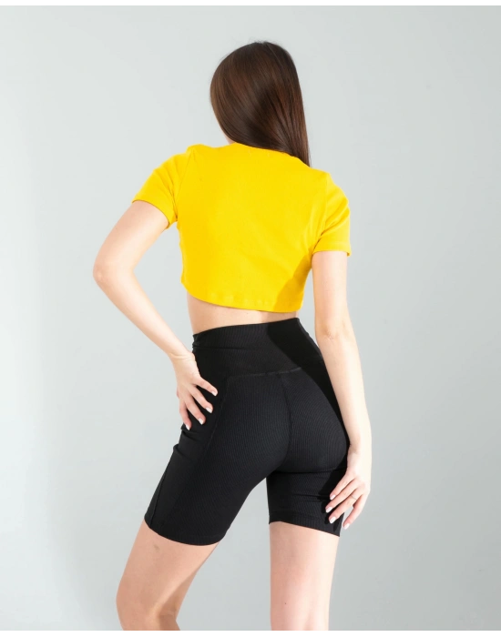 Sarı Fitilli Kaşkorse Mini Bluz