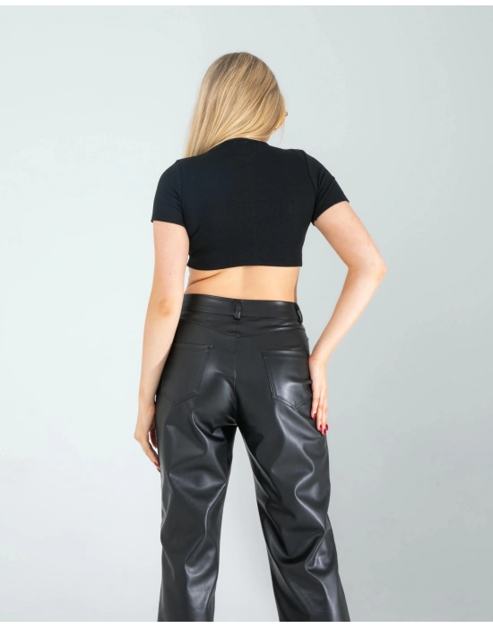 Siyah Fitilli Kaşkorse Mini Bluz