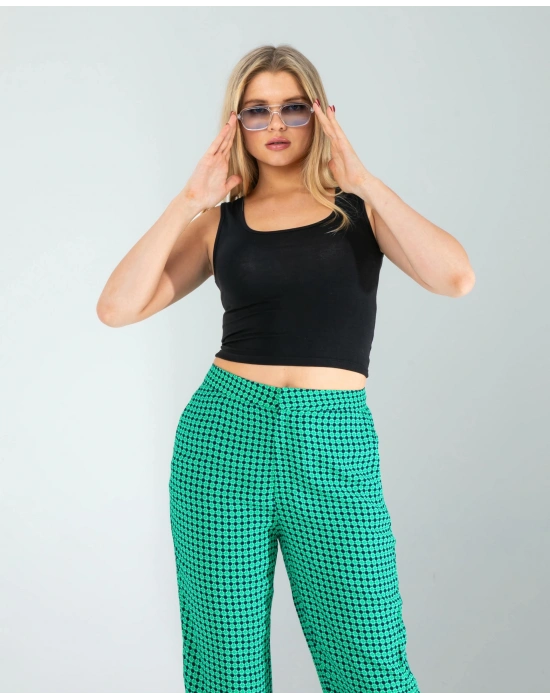 Siyah Kare Yaka Basic Bluz