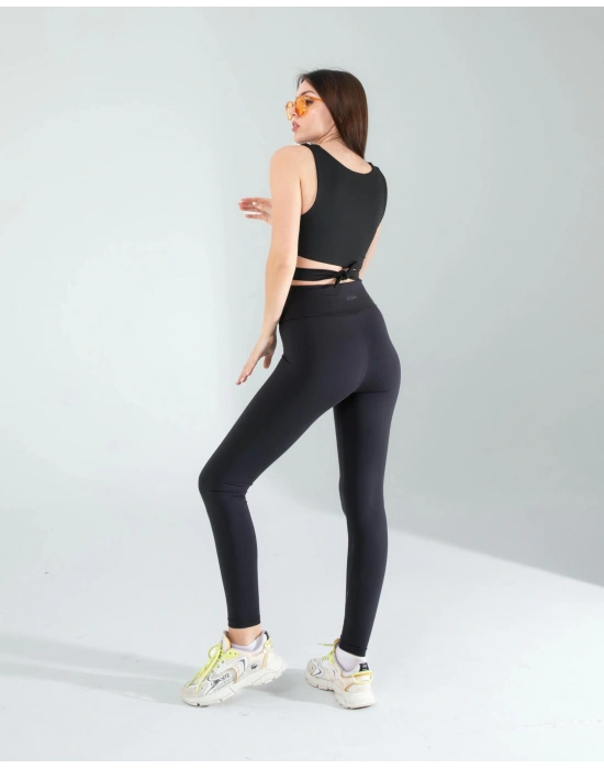 Siyah Önü Kurdeleli Askılı Dalgıç Crop