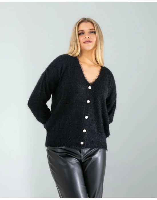 Siyah Sakal Triko Hırka