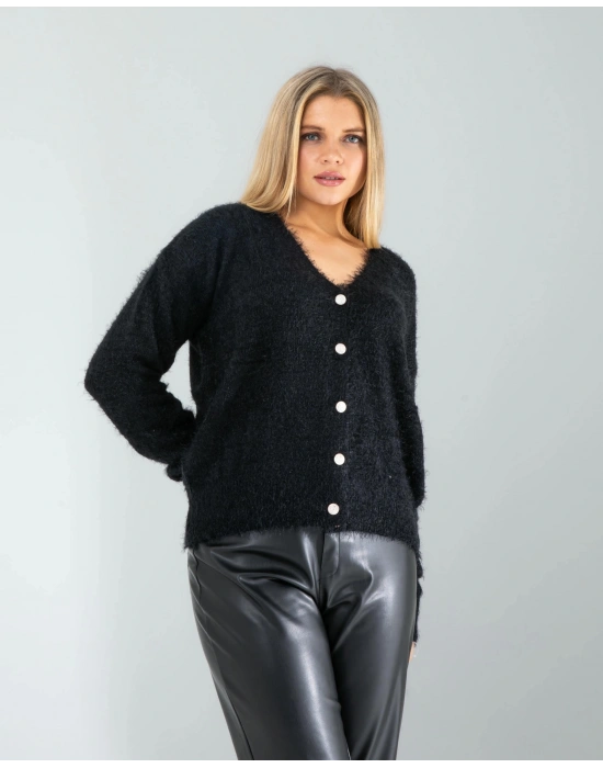 Siyah Sakal Triko Hırka