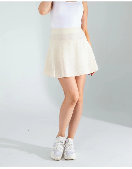 Taş Keten Şort Etek