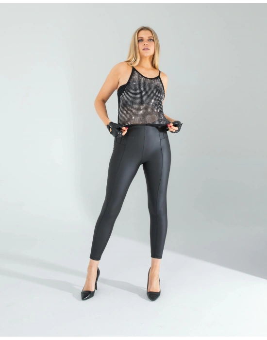 Taşlı Transparan Crop