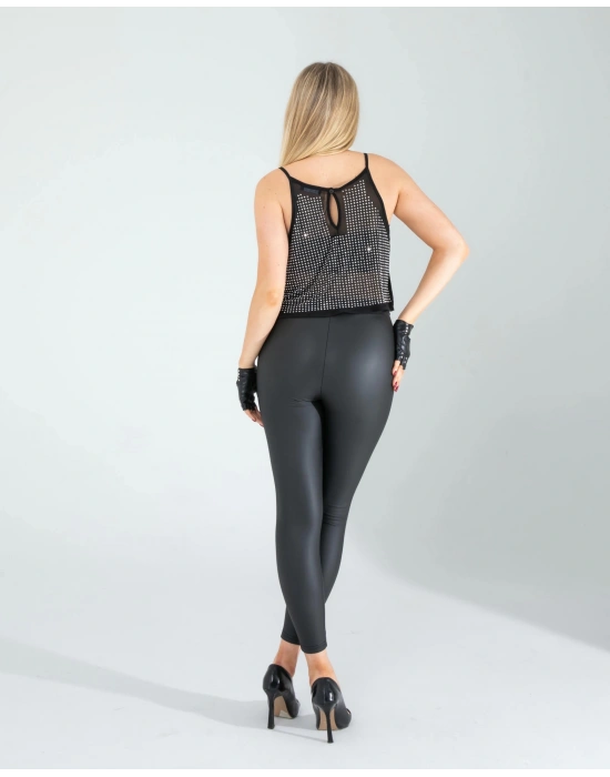 Taşlı Transparan Crop