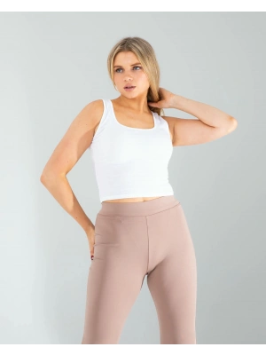 Beyaz Kare Yaka Basic Bluz