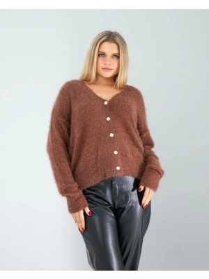 Kahve Sakal Triko Hırka