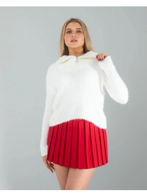 Kırmızı Pilseli Etek