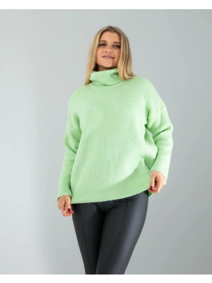 Mint Balıkçı Yaka Salaş Triko Kazak