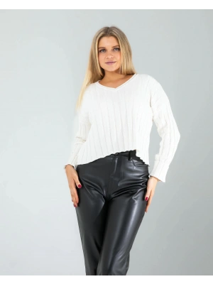 Portakal Desen Triko Kazak