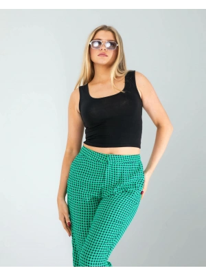 Siyah Kare Yaka Basic Bluz