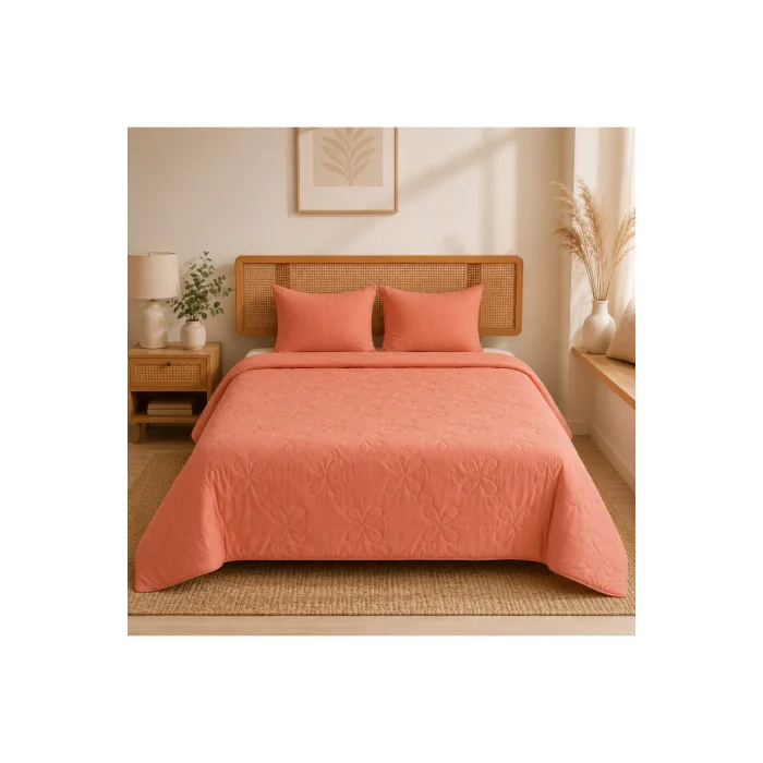 Petalya Somon Kapitoneli Pike Takımı Tek Kişilik 180x235 1 Adet Yastık Alezi