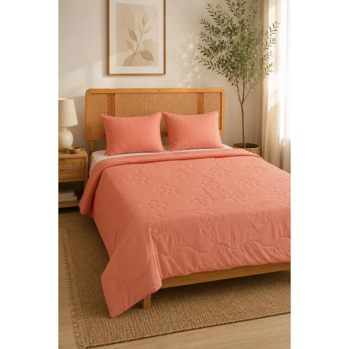 Flora Somon Kapitoneli Pike Takımı Tek Kişilik 180x235 1 Adet Yastık Alezi
