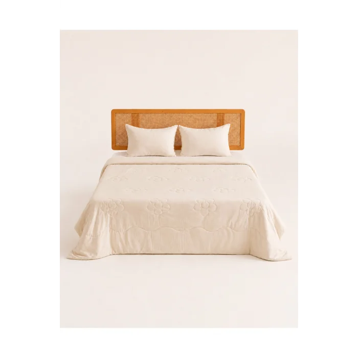 Bloomy Bej İnce Kapitoneli Uyku Seti Çift Kişilik 220x235