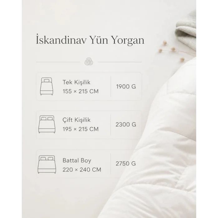 İskandinav Yün Yorgan