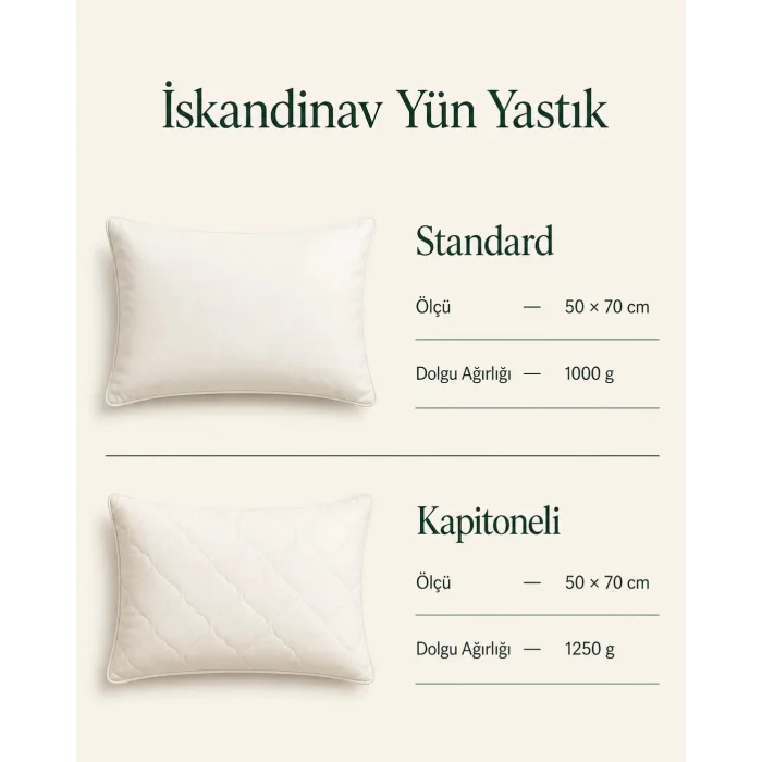 İskandinav Yün Yastık