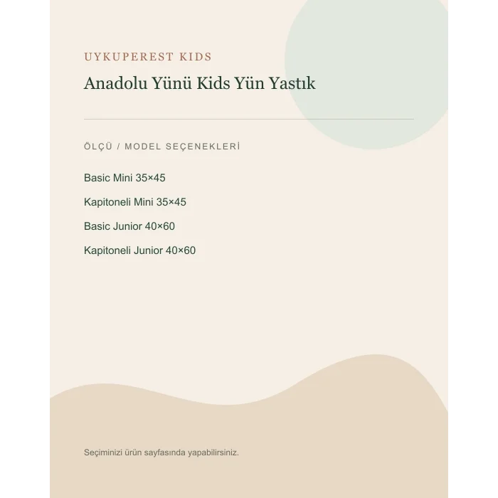 Anadolu Yünü Kids Yün Yastık