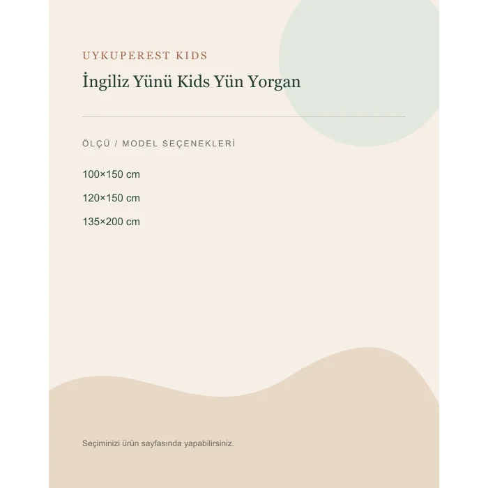 İngiliz Yünü Kids Yün Yorgan