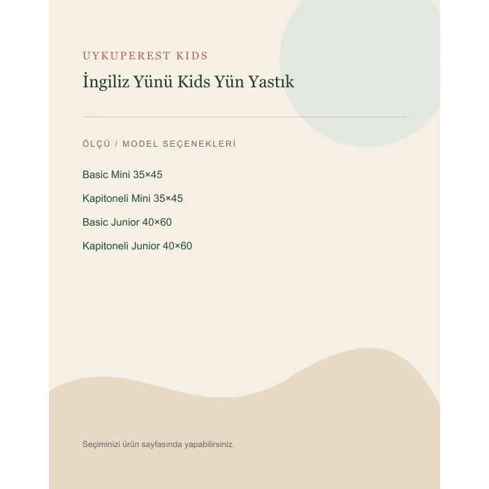 İngiliz Yünü Kids Yün Yastık