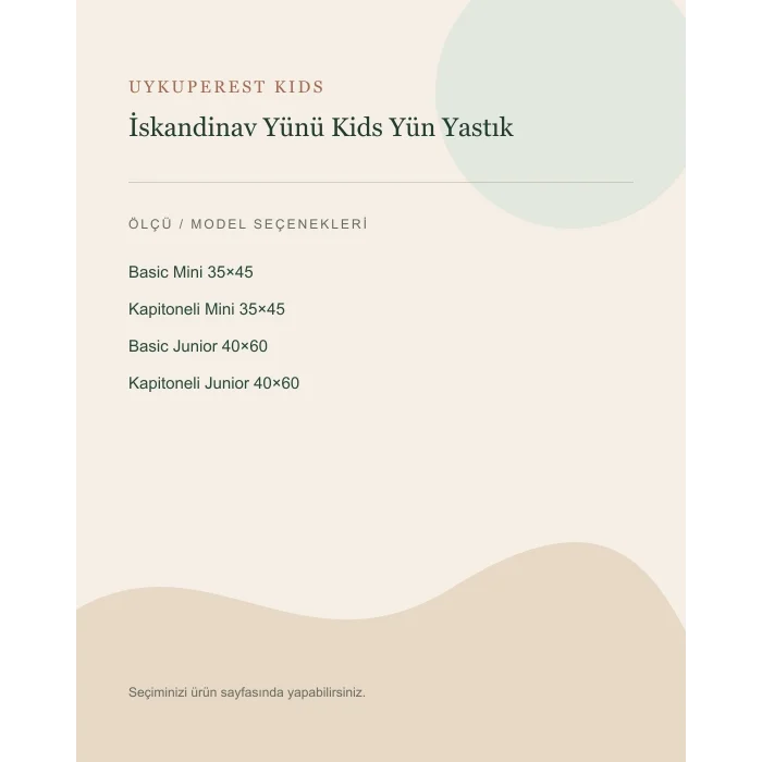 İskandinav Yünü Kids Yün Yastık