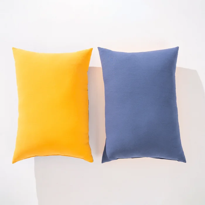 Lacivert & Sarı Double Face Mikrojel Yastık