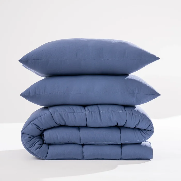 Soft Comfort Yorgan ve Yastık Uyku Seti Lacivert