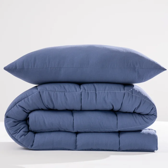 Soft Comfort Yorgan ve Yastık Uyku Seti Lacivert