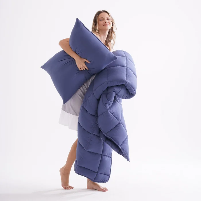 Soft Comfort Yorgan ve Yastık Uyku Seti Lacivert