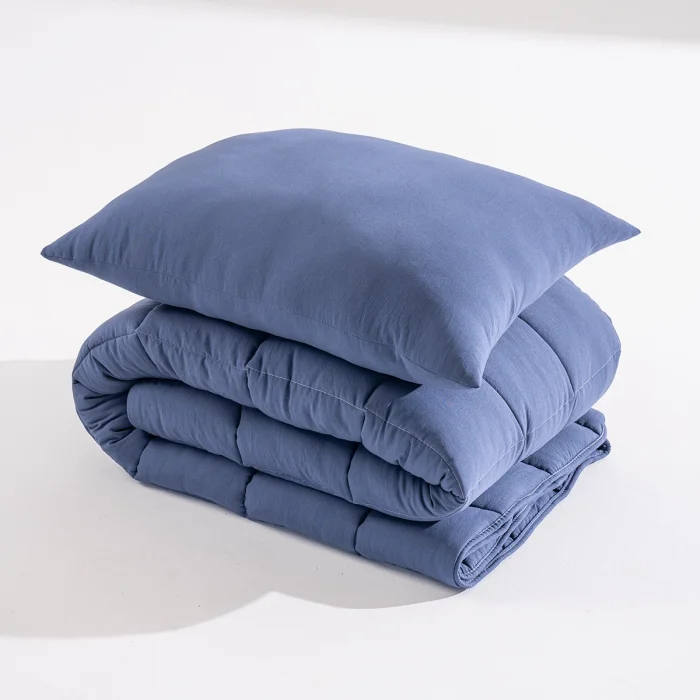 Soft Comfort Yorgan ve Yastık Uyku Seti Lacivert