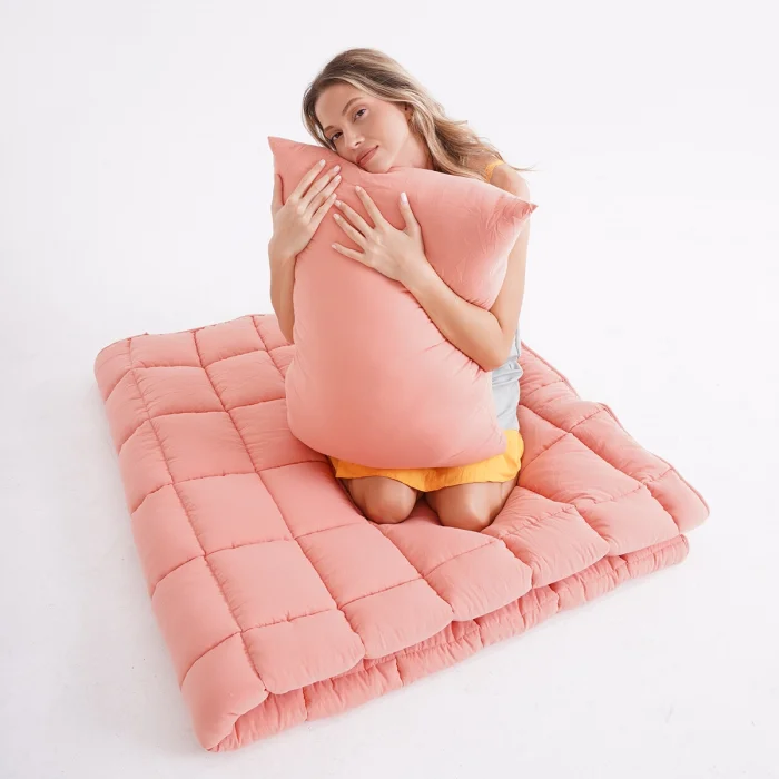 Soft Comfort Yorgan ve Yastık Uyku Seti Pembe