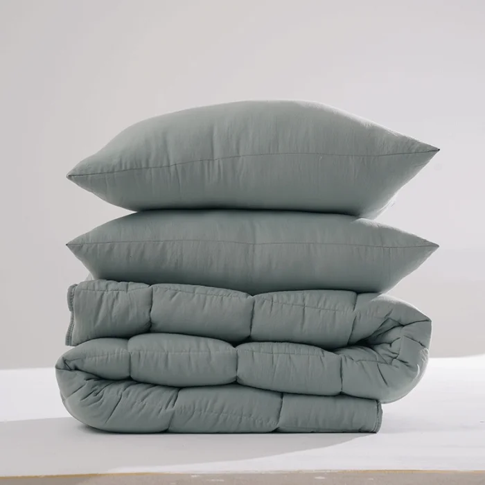 Soft Comfort Yorgan ve Yastık Uyku Seti Toz Mavi