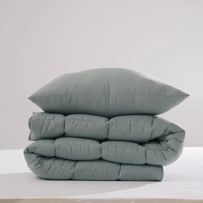 Soft Comfort Yorgan ve Yastık Uyku Seti Toz Mavi