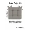 Pofidık Gri Sandalye Minderi – Bağcıklı, Slikon Dolgulu, Yıkanabilir