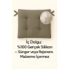 Pofidık Gri Sandalye Minderi – Bağcıklı, Slikon Dolgulu, Yıkanabilir