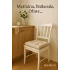 Pofidık Bej Sandalye Minderi – Bağcıklı, Slikon Dolgulu, Yıkanabilir