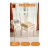 4’lü Pastello Sandalye Minderi – Bej – Bağcıklı, Slikon Dolgulu, Yıkanabilir – 40x40