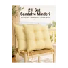 Pastello 2li Sandalye Minderi 40x40 Bağcıklı Pofidik Pamuk Yıkanabilir Silikon Dolgulu Bahçe Balkon