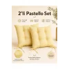 Pastello 2li Sandalye Minderi 40x40 Bağcıklı Pofidik Pamuk Yıkanabilir Silikon Dolgulu Bahçe Balkon